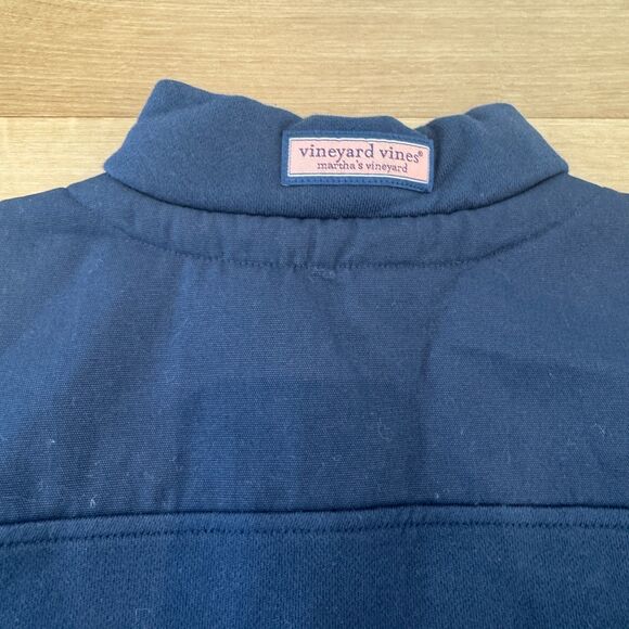 NWT* Vineyard Vines Collegiate 1/4 Zip Shep Shirt in Navy - Men's Small - Picture 6 of 10